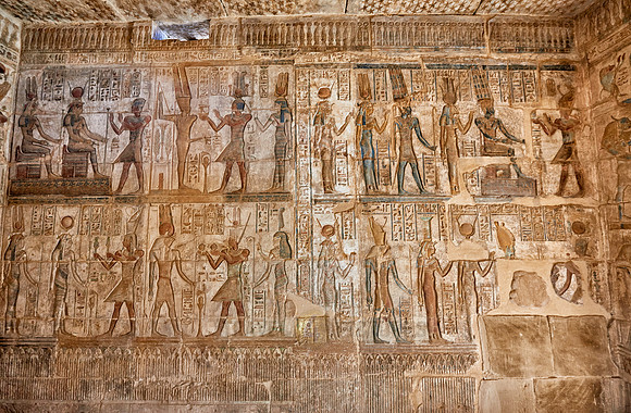 stone carving inside Hathor temple