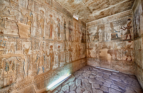 stone carving inside Hathor temple