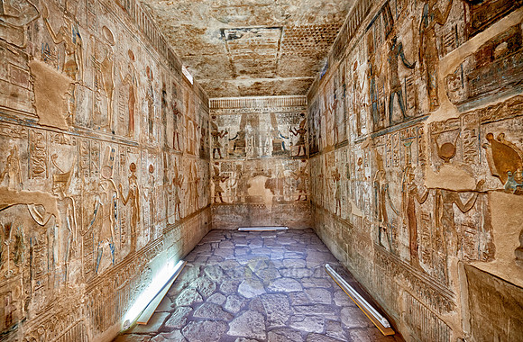 stone carving inside Hathor temple
