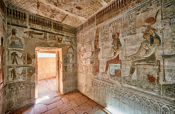 stone carving inside Hathor temple