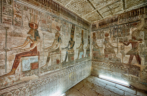 stone carving inside Hathor temple