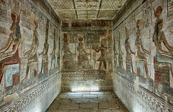 stone carving inside Hathor temple
