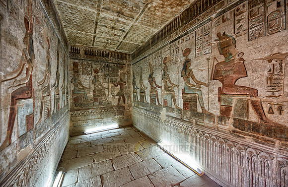 stone carving inside Hathor temple