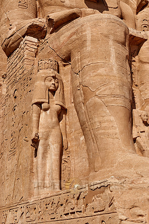 figure of Nefretari at Great Temple of Ramesses II