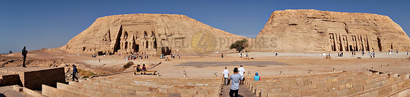 panorama temple of Nefertari and Great Temple of Ramesses II