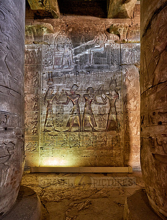 hieroglyphs, stone carving and  wall paintings