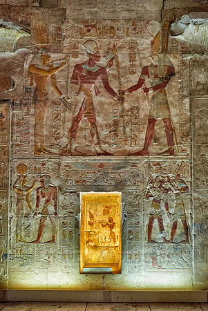 hieroglyphs, stone carving and  wall paintings