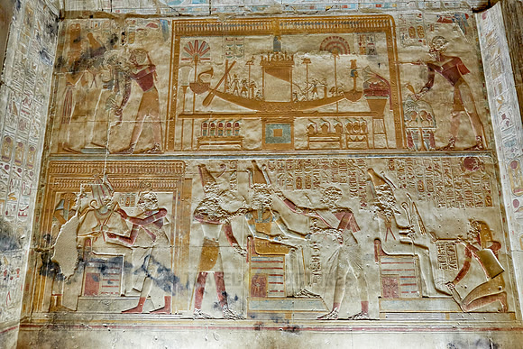 hieroglyphs, stone carving and  wall paintings
