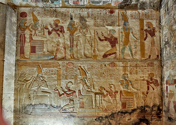 hieroglyphs, stone carving and  wall paintings