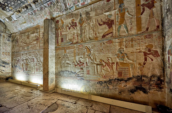 hieroglyphs, stone carving and  wall paintings