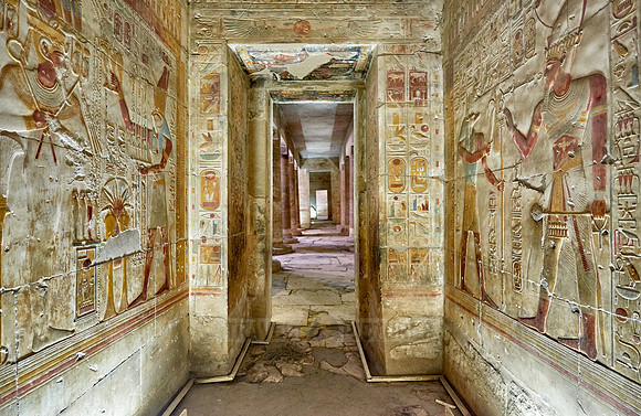 hieroglyphs, stone carving and  wall paintings