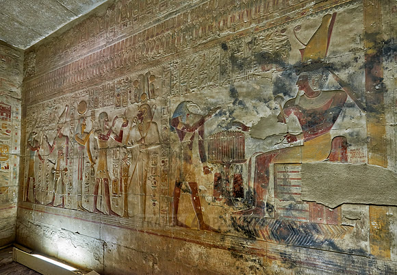 hieroglyphs, stone carving and  wall paintings