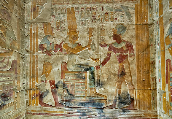 hieroglyphs, stone carving and  wall paintings