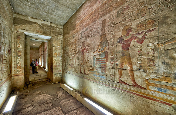 hieroglyphs, stone carving and  wall paintings