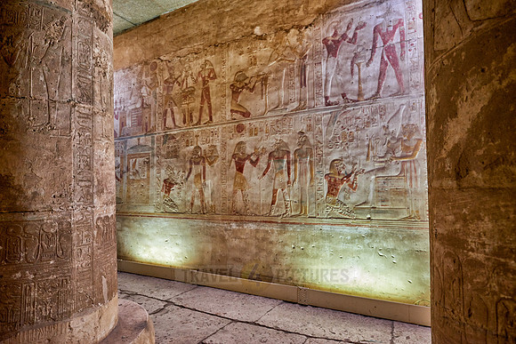 hieroglyphs, stone carving and  wall paintings