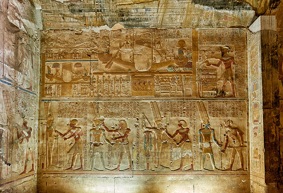 hieroglyphs, stone carving and  wall paintings