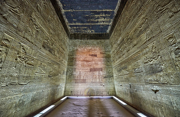 stone carving in rooms inside Hathor temple