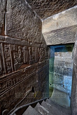 secret passage with well preserved stone carvings