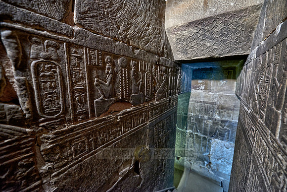 secret passage with well preserved stone carvings