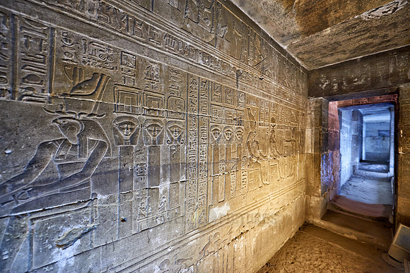 secret passage with well preserved stone carvings