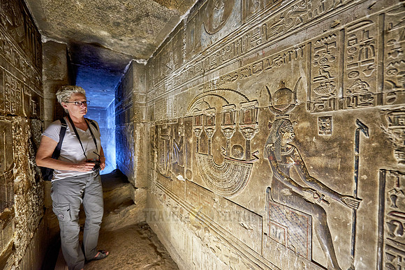 secret passage with well preserved stone carvings