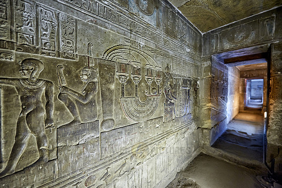 secret passage with well preserved stone carvings