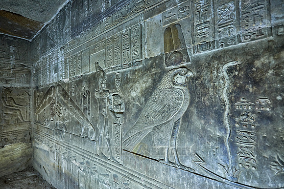 stone carving of god Harsomptus in crypt
