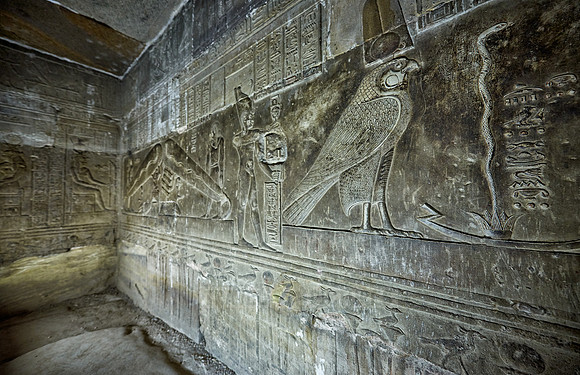 stone carving of god Harsomptus in crypt
