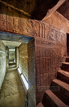secret passage with well preserved stone carvings