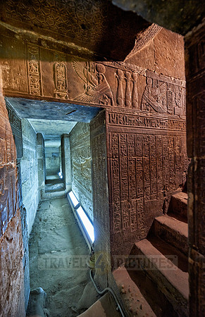 secret passage with well preserved stone carvings