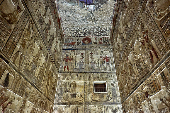stone carving in rooms inside Hathor temple