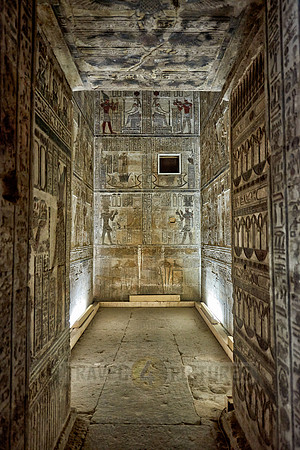 stone carving in rooms inside Hathor temple