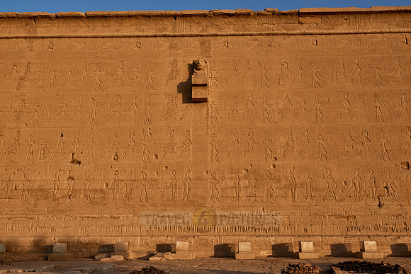 inscriptions on outside wall of Hathor temple,