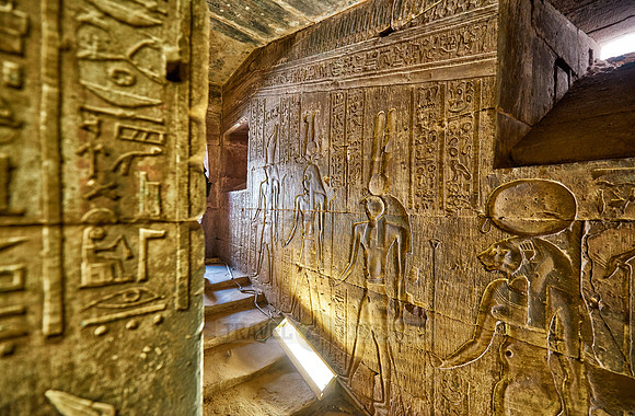 staircase with stone carving