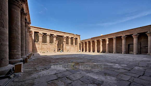 Colonades surrounding the peristyle court and Horus Temple of Edfu