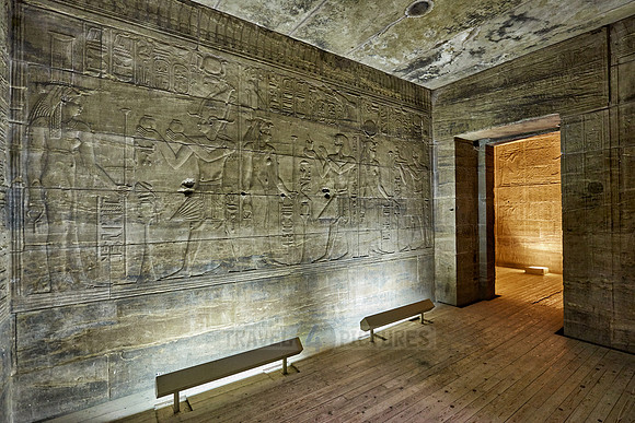 stone carving inside ptolemaic temple of Philae