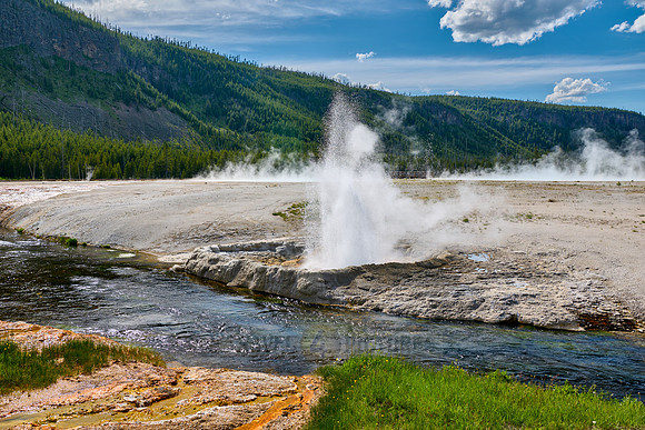 Cliff Geyser at Iron Spring Creek, Black Sand Basin, Yellowstone National Park