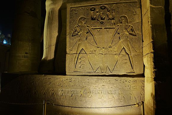 illuminated relief on socket of Ramesses-Statue
