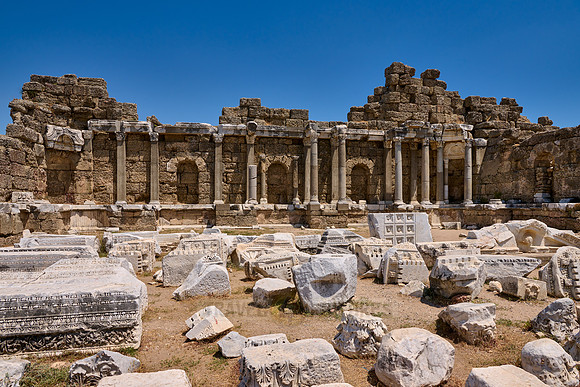 State Agora in ruins of the Roman city of Side