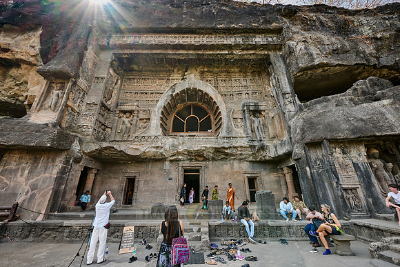 Ajanta caves, facade of Cave No. 26, Aurangabad