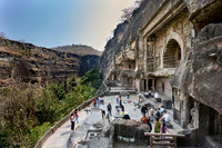 Ajanta caves, facade of Cave No. 26, Aurangabad