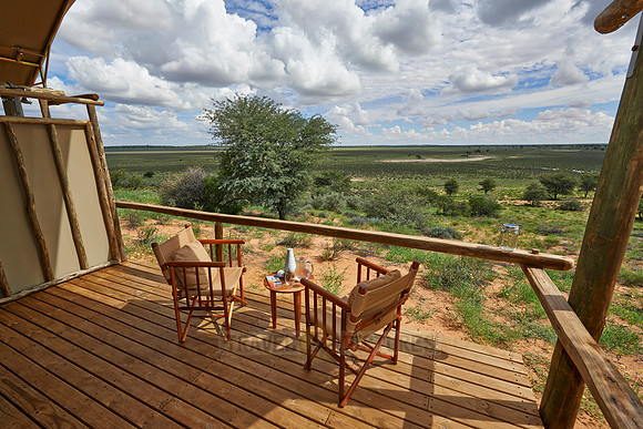 view from private terrace of Polentswa Tented Camp