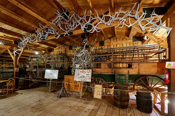 Wagon Barn, interior shot Old Trail Town, Cody