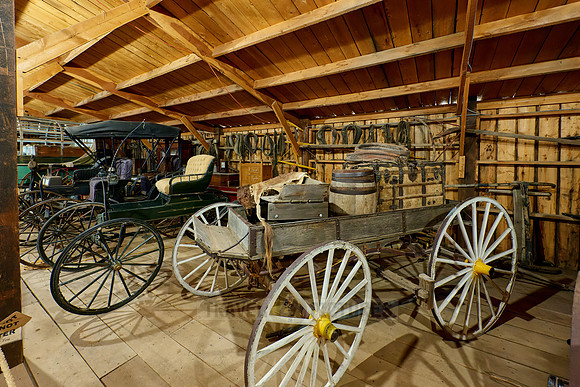 Wagon Barn, interior shot Old Trail Town, Cody