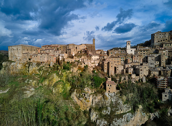 Aerial view of medieval town Sorano