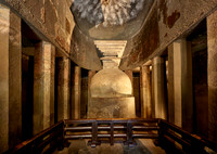 Ajanta caves, interior shot of Cave No. 9
