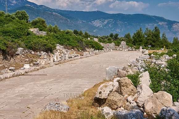 Decumanus or east-west collonnaded street in Xanthos