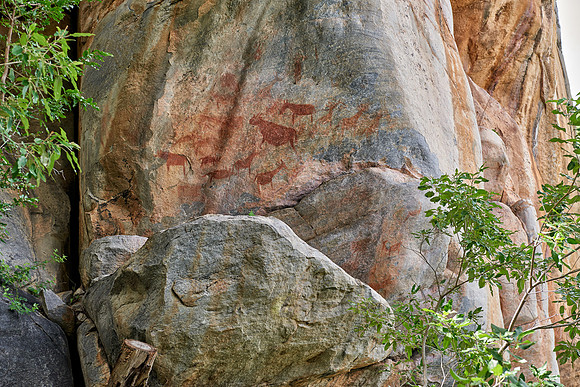 Rock art, ancient San paintings, Tsodilo Hills