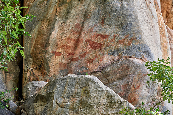 Rock art, ancient San paintings, Tsodilo Hills