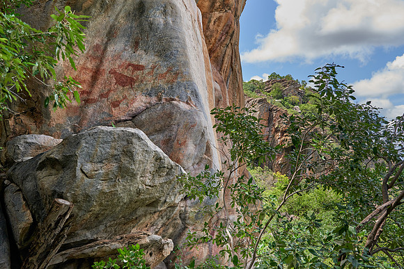 Rock art, ancient San paintings, Tsodilo Hills